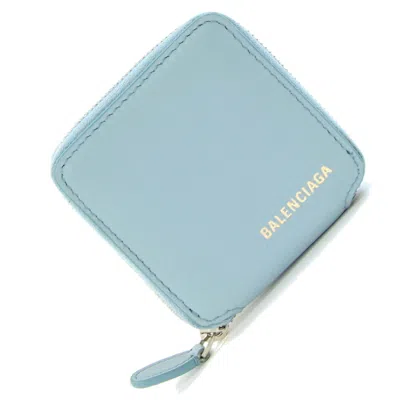 Pre-owned Balenciaga Light Blue Leather Coin Purse/coin Case ()
