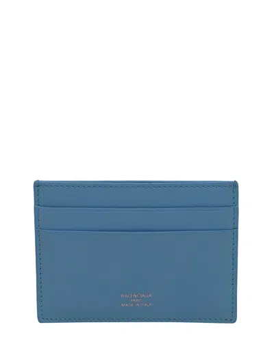 Balenciaga Light Blue Leather Logo Card Holder (authentic Pre-loved)