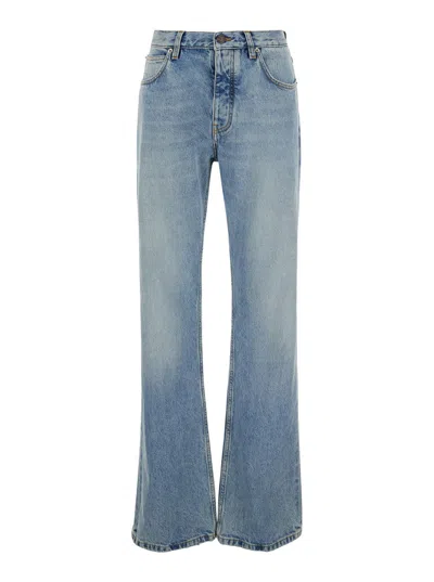 Balenciaga Light Blue Low Waisted Straight Jeans In Denim Woman