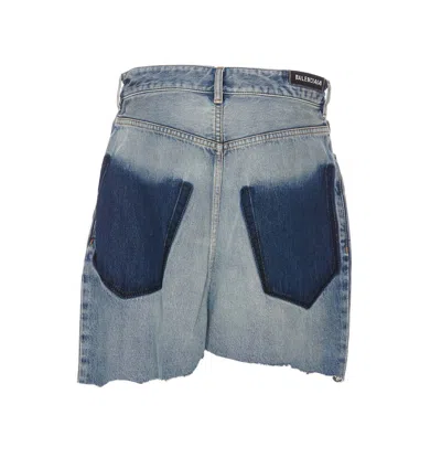 Balenciaga Patched Pocket Skirt Organic Japanese Twill In Blu
