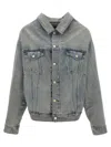 Balenciaga Off-the-shoulder Jacket In Navy Blue
