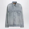 Balenciaga Collared Regular Jacket Long Sleeves Pockets In Blue