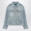 Balenciaga Faded Denim Jacket In Blue