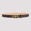 Balenciaga Light Espresso Brown Calf Leather Bb 25 Thin Belt In Brown