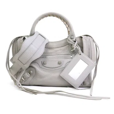 Pre-owned Balenciaga Light Gray Leather Handbag Shoulder Bag ()