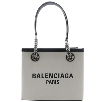 Pre-owned Balenciaga Light Gray Nylon Canvas Tote Bag ()