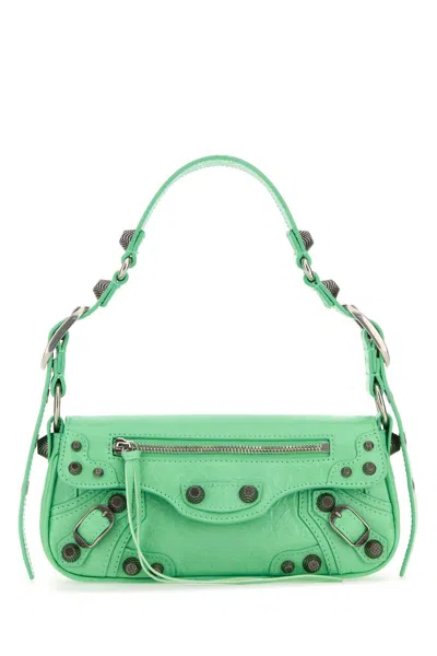 Balenciaga Light Green Lambskin Le Cagole Mini Sling Xs Shoulder Handbag