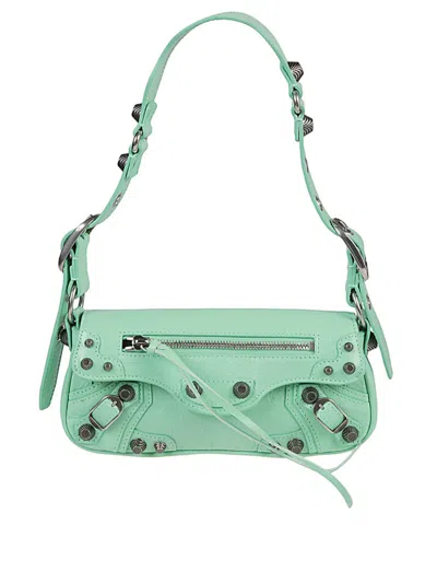 BALENCIAGA LIGHT GREEN LE CAGOLE XS SHOULDER BAG