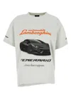 Balenciaga X Automobili Lamborghini-print Asymmetrical T-shirt In Black