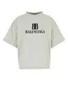 Balenciaga Cotton Tshirt With Logo Print In White