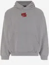Balenciaga Light Grey Cotton Sweatshirt With Print In Gray