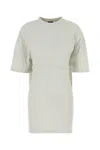 Balenciaga Cotton Jersey Semi Fitted Short Dress In Gray