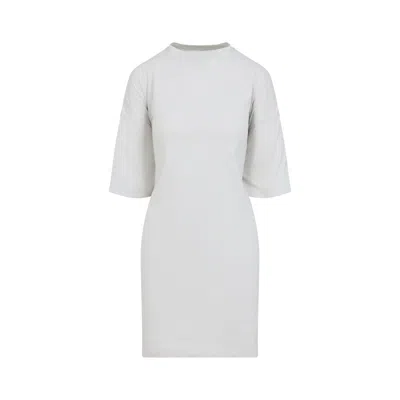 Balenciaga Light Grey Cotton T-shirt Dress In White