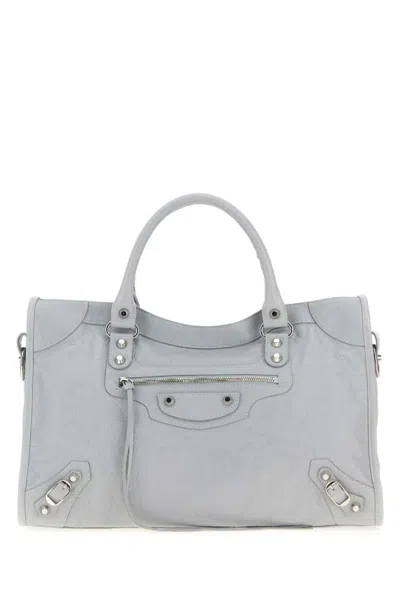 Balenciaga Light Grey Le City Medium Satchel In Gray