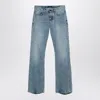 Balenciaga Light Jeans With Distressed Hem In Blue