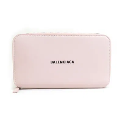 Pre-owned Balenciaga Light Pink Leather Long Wallet (bi-fold) ()