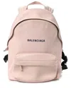 Balenciaga Light Rose Black Smooth Calfskin Leather Logo Small Everyday  Backpack (authentic Pre-lov In Pink