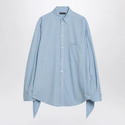 BALENCIAGA BALENCIAGA LIGHT STRIPED SHIRT WITH KNOTTED CUFFS