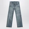 Balenciaga Light Washed Wide-leg Blue Jeans