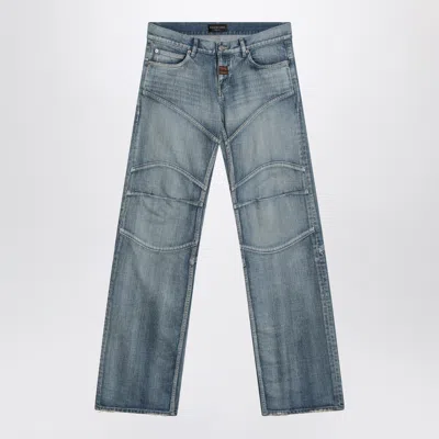 BALENCIAGA BALENCIAGA LIGHT WASHED WIDE LEG BLUE JEANS