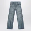 Balenciaga Light Washed Wide-leg Blue Jeans