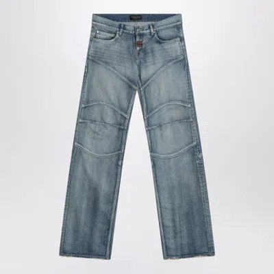 Balenciaga Light Washed Wide-leg Blue Jeans Men