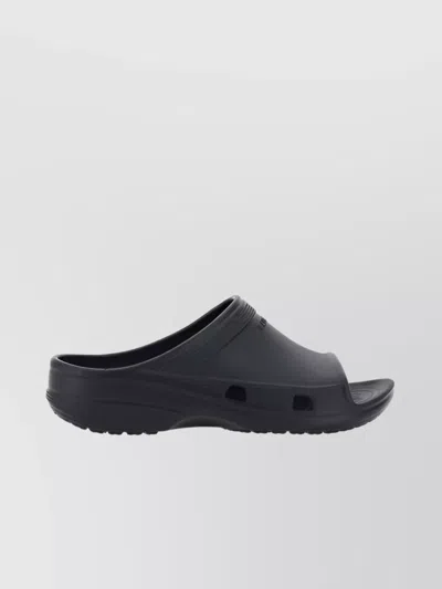 Balenciaga Crocs Rubber Pool Slides In Black