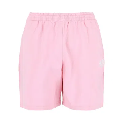 Pre-owned Balenciaga Limited Edition Paris Logo Sweat Shorts 'baby Pink/white' | Men's Size Xs