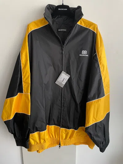 Pre-owned Balenciaga Limited Edition Runway $2k Bb Logo Track Jacket In Yellow