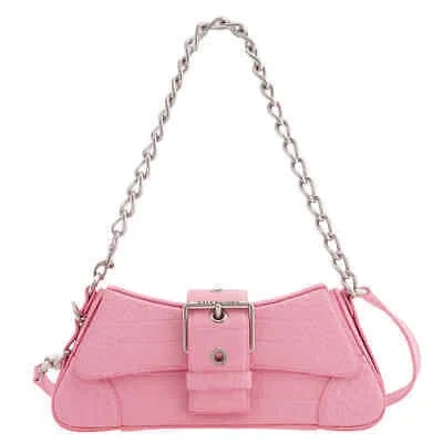 Pre-owned Balenciaga Lindsay Bag With Shoulder Strap In Soft Matt Calfskin Pink