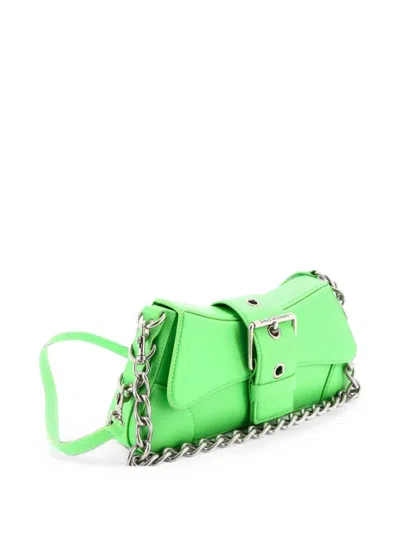 Pre-owned Balenciaga Lindsay Chain Strap Leather Shoulder Bag In Green
