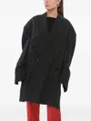 Balenciaga Double-breasted Linen Coat With Raw-cut Hem
