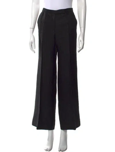 Pre-owned Balenciaga Linen Wide Leg Pants In Black