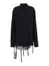 Balenciaga Lingerie Black Sirt With Button-down Collar And Lingerie Detail On The Hem In Tech Fabric Woman