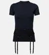 Balenciaga Lace Up Back Bow Detail T-shirt In Black