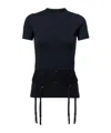 Balenciaga Women Black Crewneck T-shirt With Underwear Detail On The Waist In Cotton Woman In Black
