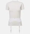 Balenciaga Lingerie Cotton-blend Jersey T-shirt In Off White