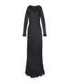 Balenciaga Lingerie Distressed-cotton Maxi Dress In Black