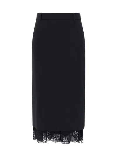 Balenciaga Underwear Midi Skirt In Black