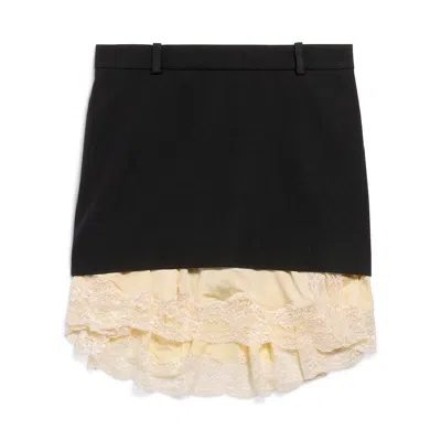 Balenciaga Lingerie Mini Tailored Skirt In Black