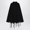 Balenciaga Lingerie Black Sirt With Button-down Collar And Lingerie Detail On The Hem In Tech Fabric Woman