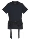 Balenciaga Lace Up Back Bow Detail T-shirt In Black