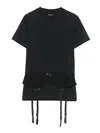 Balenciaga Lace Up Back Bow Detail T-shirt In Blue