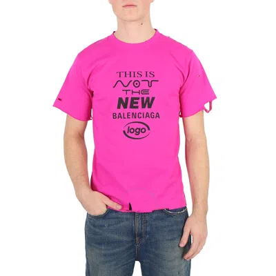 Balenciaga Lipstick Pink Distressed Small Fit Graphic T-shirt