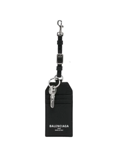 Balenciaga Lobster-clasp Card Holder In Black