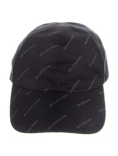 Pre-owned Balenciaga Logo Adjustable Baseball Hat In Black