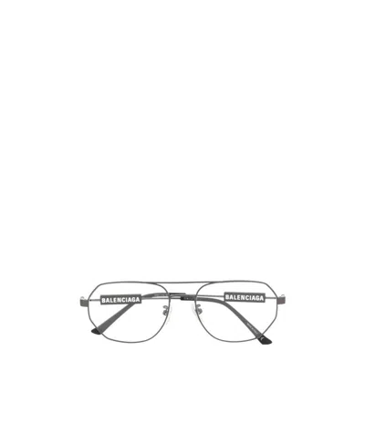 Balenciaga Logo Aviator Glasses In White