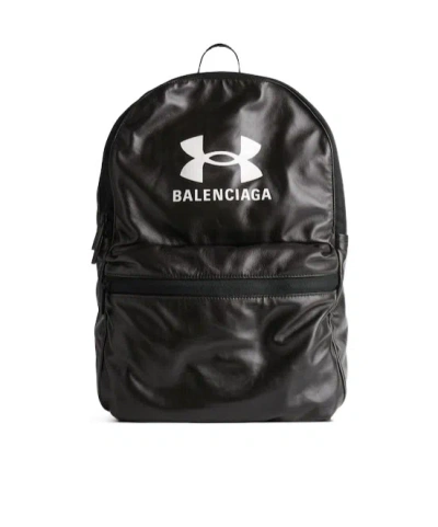 Balenciaga Logo Backpack In Black