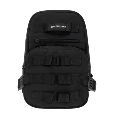 Balenciaga Logo Backpack In Black