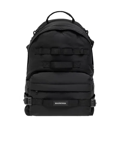 Balenciaga Logo Backpack In Black